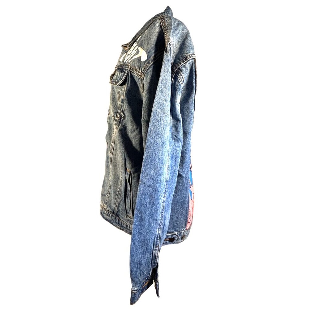 Cage The Elephant Denim Jacket Blue Graphic Art Size Large - Picture 2 of 10